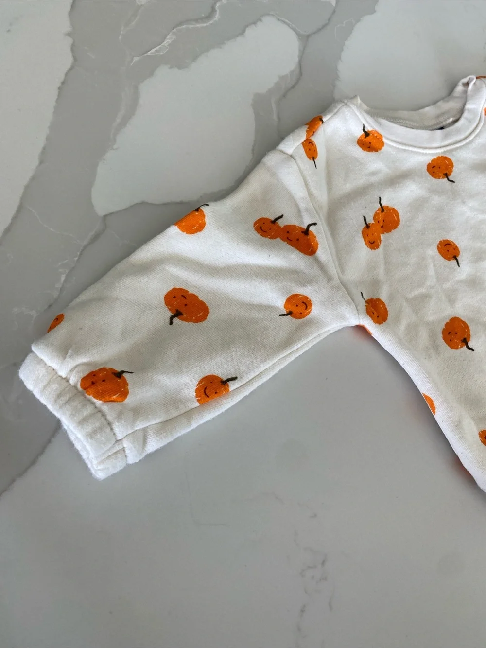 Old Navy White Sweatshirt with Orange Pumpkin Print